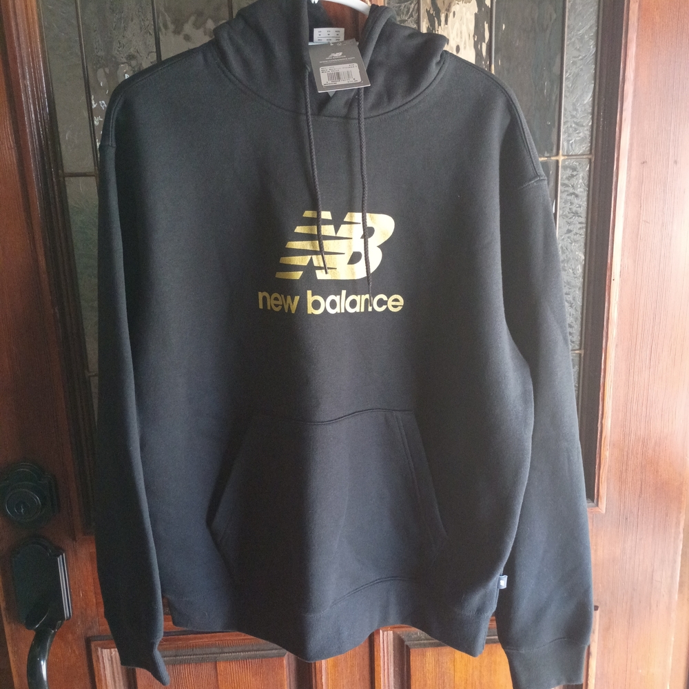New Balance Men's Black Sweater with Gold Logo